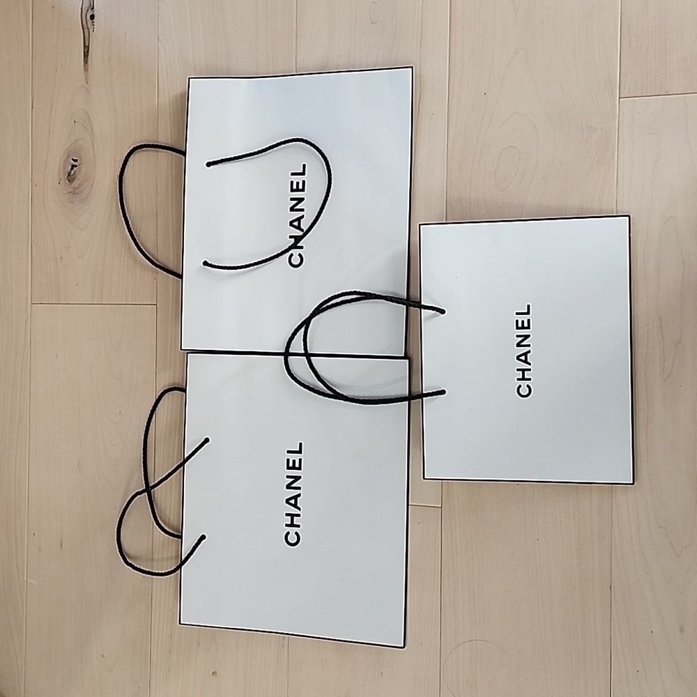 3 Chanel White Empty Paper Gift Shopping Designer Fashion